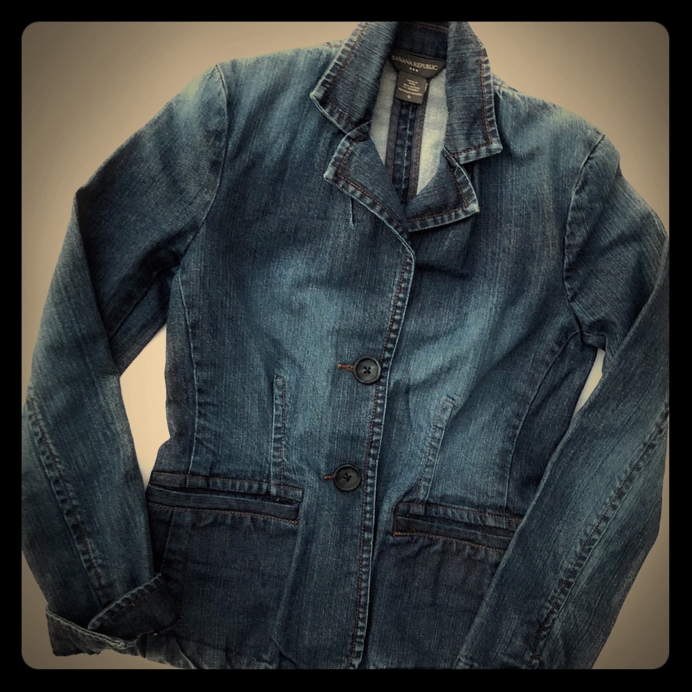 Banana Republic Denim Button Down Jacket Sz 0
